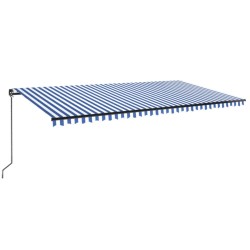 vidaXL Toldo retráctil manual azul y blanco 600x350 cm