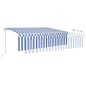 vidaXL Toldo automático persiana LED sensor de viento azul blanco 6x3m vidaXL Toldo automático persiana LED sensor de viento azul blanco 6x3m