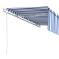 vidaXL Toldo retráctil automático con persiana azul y blanco 5x3 m vidaXL Toldo retráctil automático con persiana azul y blanco 5x3 m