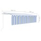 vidaXL Toldo retráctil automático con persiana azul y blanco 5x3 m vidaXL Toldo retráctil automático con persiana azul y blanco 5x3 m