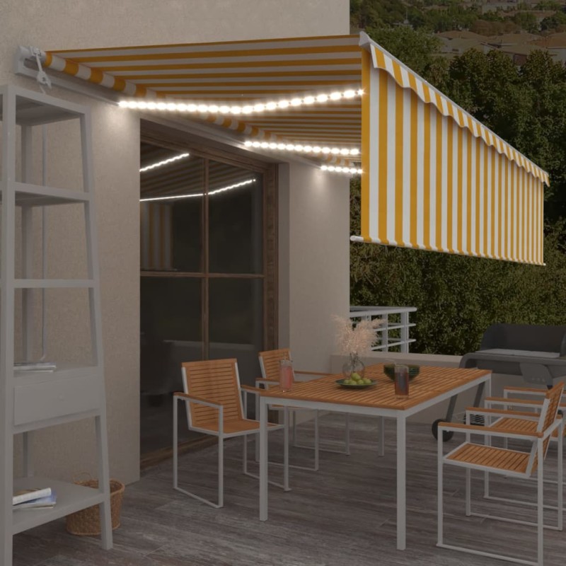 vidaXL Toldo automático persiana LED sensor de viento 6x3 m 