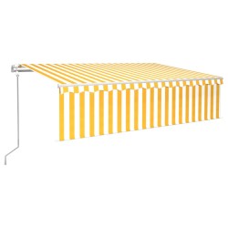 vidaXL Toldo automático persiana LED sensor de viento 6x3 m 
