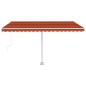 vidaXL Toldo manual retráctil con LED naranja y marrón 400x300 cm vidaXL Toldo manual retráctil con LED naranja y marrón 400x300 cm