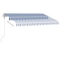vidaXL Toldo automático LED sensor de viento azul y blanco 300x250 cm vidaXL Toldo automático LED sensor de viento azul y blanco 300x250 cm