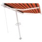 vidaXL Toldo manual retráctil con luz LED naranja y marrón 300x250 cm vidaXL Toldo manual retráctil con luz LED naranja y marrón 300x250 cm