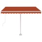 vidaXL Toldo manual retráctil con luz LED naranja y marrón 300x250 cm vidaXL Toldo manual retráctil con luz LED naranja y marrón 300x250 cm
