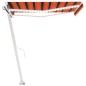 vidaXL Toldo manual retráctil con luz LED naranja y marrón 300x250 cm vidaXL Toldo manual retráctil con luz LED naranja y marrón 300x250 cm