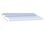 vidaXL Toldo automático LED sensor de viento azul y blanco 400x300 cm vidaXL Toldo automático LED sensor de viento azul y blanco 400x300 cm
