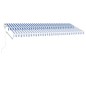 vidaXL Toldo automático LED sensor de viento azul y blanco 500x300 cm vidaXL Toldo automático LED sensor de viento azul y blanco 500x300 cm