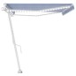 vidaXL Toldo automático LED sensor de viento azul y blanco 500x300 cm vidaXL Toldo automático LED sensor de viento azul y blanco 500x300 cm