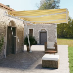 vidaXL Toldo de pie automático amarillo y blanco 600x350 cm