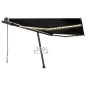 vidaXL Toldo automático LED sensor de viento gris antracita 450x350 cm vidaXL Toldo automático LED sensor de viento gris antracita 450x350 cm