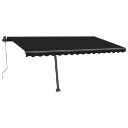 vidaXL Toldo automático LED sensor de viento gris antracita 450x350 cm