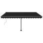 vidaXL Toldo automático LED sensor de viento gris antracita 450x350 cm vidaXL Toldo automático LED sensor de viento gris antracita 450x350 cm