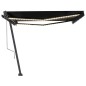 vidaXL Toldo automático LED sensor de viento gris antracita 450x350 cm vidaXL Toldo automático LED sensor de viento gris antracita 450x350 cm