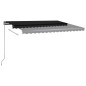 vidaXL Toldo automático LED sensor de viento gris antracita 450x350 cm vidaXL Toldo automático LED sensor de viento gris antracita 450x350 cm