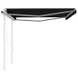 vidaXL Toldo retráctil automático con postes gris antracita 4x3,5 m vidaXL Toldo retráctil automático con postes gris antracita 4x3,5 m