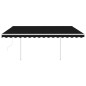 vidaXL Toldo automático LED sensor de viento gris antracita 4x3,5 m vidaXL Toldo automático LED sensor de viento gris antracita 4x3,5 m