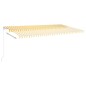 vidaXL Toldo retráctil automático con postes amarillo y blanco 6x3,5 m vidaXL Toldo retráctil automático con postes amarillo y blanco 6x3,5 m