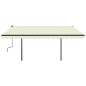 vidaXL Toldo manual retráctil con LED color crema 4,5x3,5 m vidaXL Toldo manual retráctil con LED color crema 4,5x3,5 m