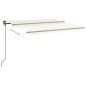 vidaXL Toldo manual retráctil con LED color crema 4,5x3,5 m vidaXL Toldo manual retráctil con LED color crema 4,5x3,5 m