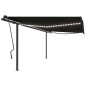vidaXL Toldo automático LED sensor de viento gris antracita 4,5x3,5 m vidaXL Toldo automático LED sensor de viento gris antracita 4,5x3,5 m