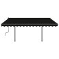 vidaXL Toldo automático LED sensor de viento gris antracita 4,5x3,5 m vidaXL Toldo automático LED sensor de viento gris antracita 4,5x3,5 m