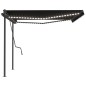 vidaXL Toldo automático LED sensor de viento gris antracita 4,5x3,5 m vidaXL Toldo automático LED sensor de viento gris antracita 4,5x3,5 m