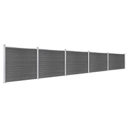 vidaXL Set de paneles de valla WPC negro 872x146 cm