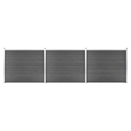 vidaXL Juego de paneles de valla WPC negro 526x146 cm  