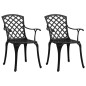 vidaXL Mesa y sillas de bistró 3 piezas aluminio fundido negro