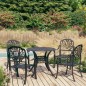 vidaXL Mesa y sillas de bistró 5 piezas aluminio fundido negro