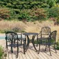 vidaXL Mesa y sillas de bistró 5 piezas aluminio fundido negro vidaXL Mesa y sillas de bistró 5 piezas aluminio fundido negro