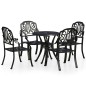 vidaXL Mesa y sillas de bistró 5 piezas aluminio fundido negro vidaXL Mesa y sillas de bistró 5 piezas aluminio fundido negro