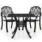 vidaXL Mesa y sillas de bistró 3 piezas aluminio fundido negro vidaXL Mesa y sillas de bistró 3 piezas aluminio fundido negro