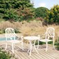 vidaXL Mesa y sillas de bistró 3 piezas aluminio fundido blanco vidaXL Mesa y sillas de bistró 3 piezas aluminio fundido blanco