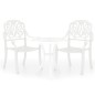 vidaXL Mesa y sillas de bistró 3 piezas aluminio fundido blanco vidaXL Mesa y sillas de bistró 3 piezas aluminio fundido blanco