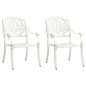 vidaXL Mesa y sillas de bistró 3 piezas aluminio fundido blanco vidaXL Mesa y sillas de bistró 3 piezas aluminio fundido blanco