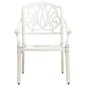 vidaXL Mesa y sillas de bistró 3 piezas aluminio fundido blanco vidaXL Mesa y sillas de bistró 3 piezas aluminio fundido blanco