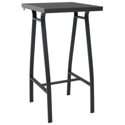 vidaXL Conjunto de bar para jardín 3 piezas negro