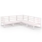 vidaXL Set de salón de jardín de 5 piezas blanco madera maciza de pino vidaXL Set de salón de jardín de 5 piezas blanco madera maciza de pino