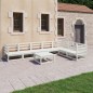 vidaXL Set de salón de jardín de 8 piezas blanco madera maciza de pino