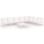 vidaXL Set de salón de jardín de 8 piezas blanco madera maciza de pino