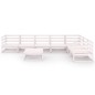 vidaXL Set de salón de jardín de 8 piezas blanco madera maciza de pino