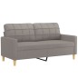 vidaXL Sofá de 2 plazas con cojines tela gris taupe 140 cm vidaXL Sofá de 2 plazas con cojines tela gris taupe 140 cm