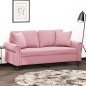 vidaXL Sofá de 2 plazas con cojines terciopelo rosa 140 cm vidaXL Sofá de 2 plazas con cojines terciopelo rosa 140 cm