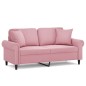 vidaXL Sofá de 2 plazas con cojines terciopelo rosa 140 cm vidaXL Sofá de 2 plazas con cojines terciopelo rosa 140 cm