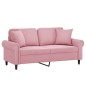 vidaXL Sofá de 2 plazas con cojines terciopelo rosa 140 cm vidaXL Sofá de 2 plazas con cojines terciopelo rosa 140 cm