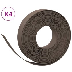 vidaXL Borduras de jardín 4 uds polietileno marrón 10 m 10 cm