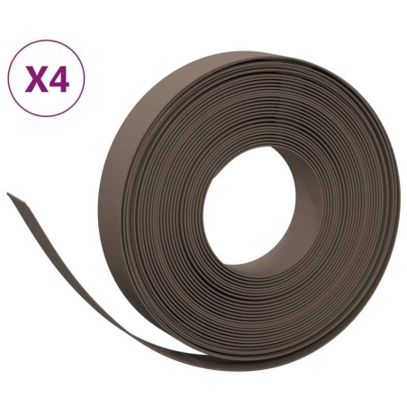vidaXL Borduras de jardín 4 uds polietileno marrón 10 m 10 cm